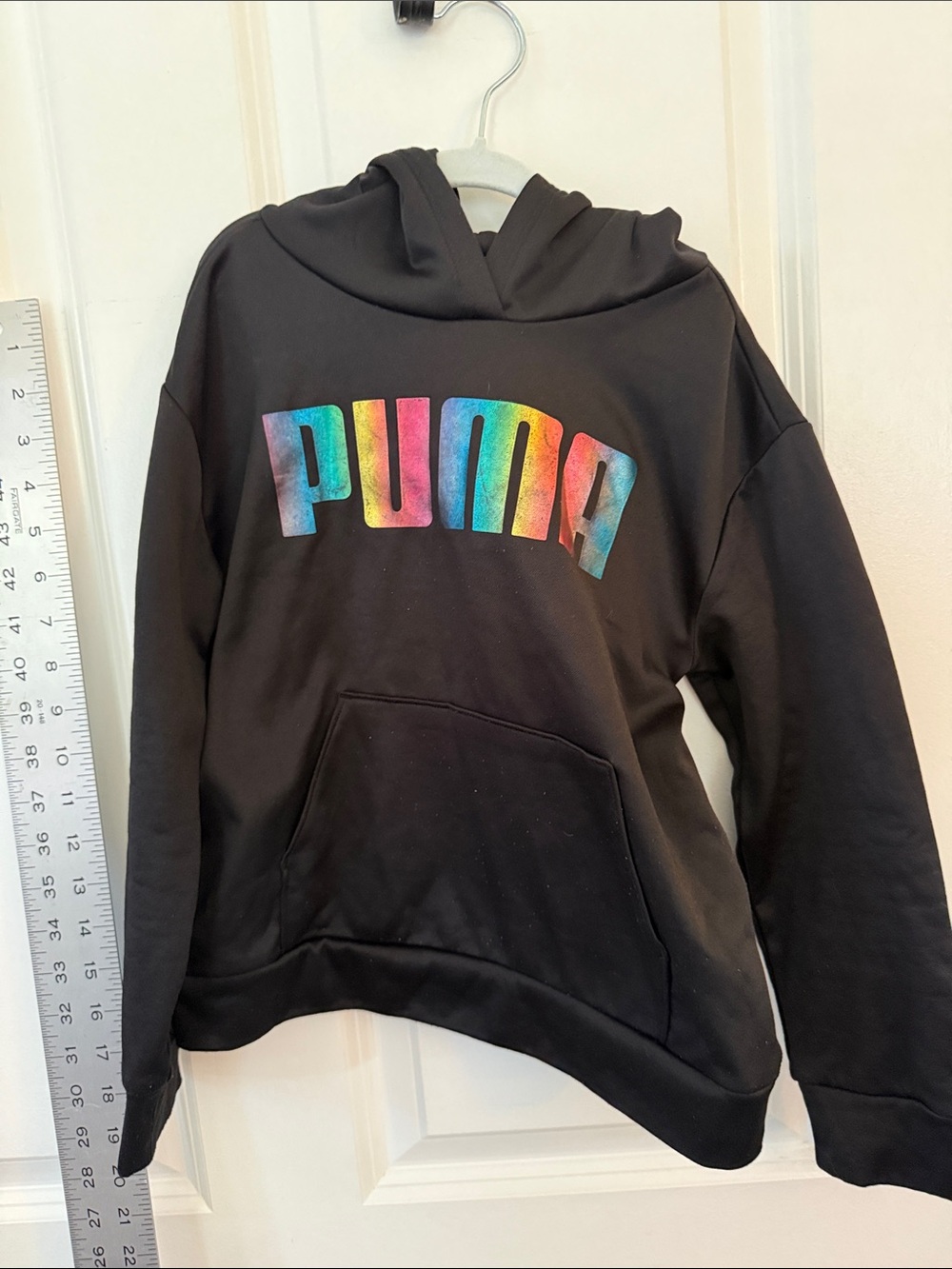 Puma Black Hoodie with Rainbow PUMA Graphic